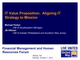 IT Value Proposition: Aligning IT Strategy to Mission