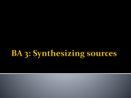 BA 3: Synthesizing sources