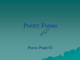 Poetry Forms - Mr. Prezioso