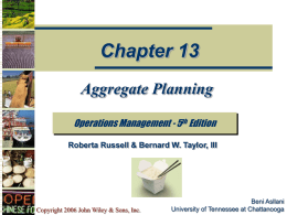 Aggregate Planning - Texas Tech University