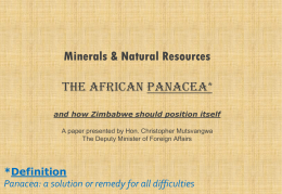Minerals, Natural Resources, African Panacea