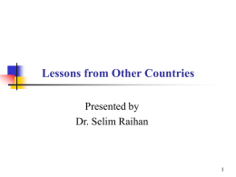Lessons from Other Countries
