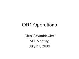 OR1 Operations