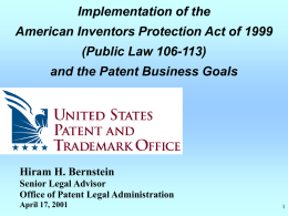 Implementation of the American Inventors Protection Act of