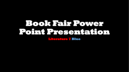 Book Fair Power Point Presentation