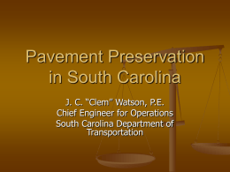 Pavement Preservation in South Carolina