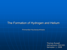 Creation of Hydrogen and Helium - Astronomy