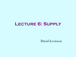 Lecture 6: Supply