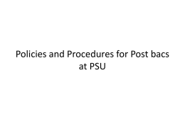 Formal Admission to PSU - Portland State University