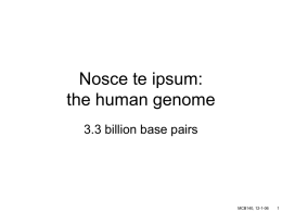 Nosce te ipsum: the human genome