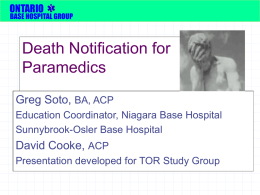 Death Notification and Survivor Support for Paramedics