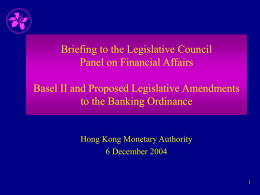 Briefing to the Legislative Council Panel on Financial Affairs
