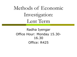 Methods of Economic Investigation: Lent Term: First Half