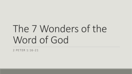 The 7 Wonders of the Word of God