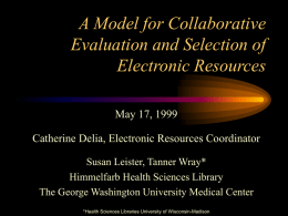 A Model for Collaborative Evaluation and Selection of