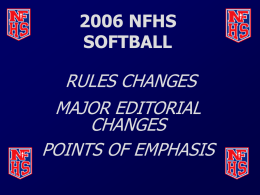2002 NFHS Softball Rules Changes