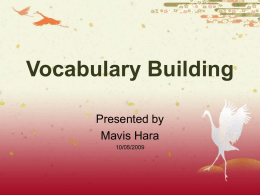 Vocabulary Building - University of Hawaii