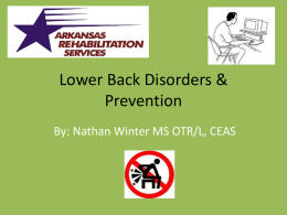 Lower Back Disorders & Prevention
