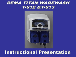 DEMA TITAN WAREWASH CONTROL T-812 & T-813
