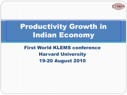 Productivity - WORLD KLEMS