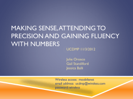 Making Sense, Attending to Precision and Gaining Fluency