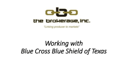 Working with Blue Cross/Blue Shield