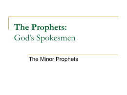The Prophets: God’s Spokesmen