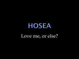 Hosea and Micah