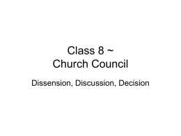 Class 8 ~ Church Council
