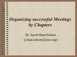 Organizing successful Chapter meetings