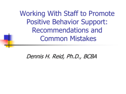 Systems Support - Positive Behavior Intervention and