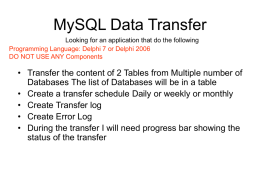 MySQL Data Transfer