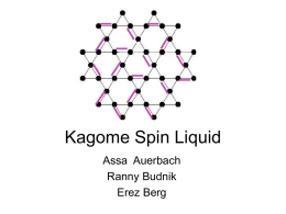 Kagome Spin Liquid - University of British Columbia