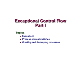 Exceptional Control Flow I