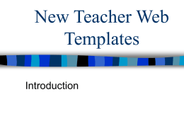 New Teacher Web Templates
