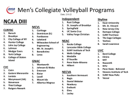 Men’s Collegiate Volleyball Programs Date: 2-9-15