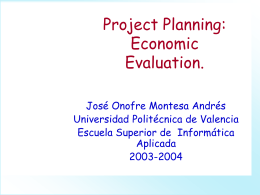 Project Planning: Economic Evaluation.