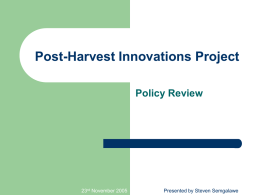 Post-Harvest Innovations Project