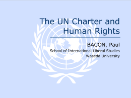The UN Charter and the Origins of the UN