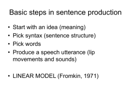 Basic steps in sentence production