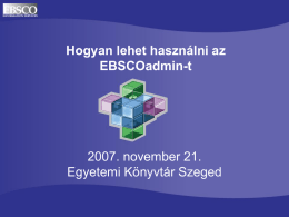 EBSCOadmin Internal Site