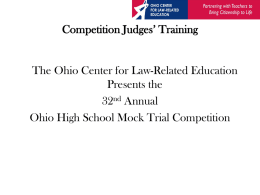The Ohio Center for Law-Related Education Presents the