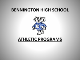BENNINGTON HIGH SCHOOL ATHLETICS & ACTIVITIES