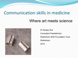Communication skills in medicine