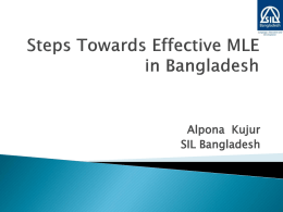 Steps Towards Effective MLE in Bangladesh