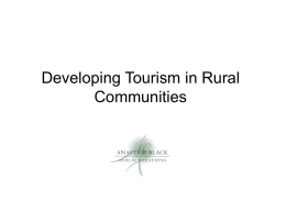 Developing Tourism in Rural Communities