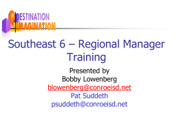 Destination Imagination Southeast 6 – Regional Manager