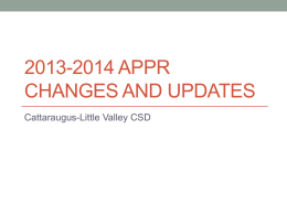 2013-2014 APPR Changes and Updates