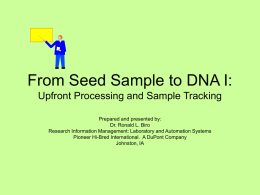 Sample Tracking - Iowa State University