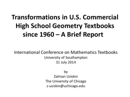 Transformations in U.S. commercial High School Geometry